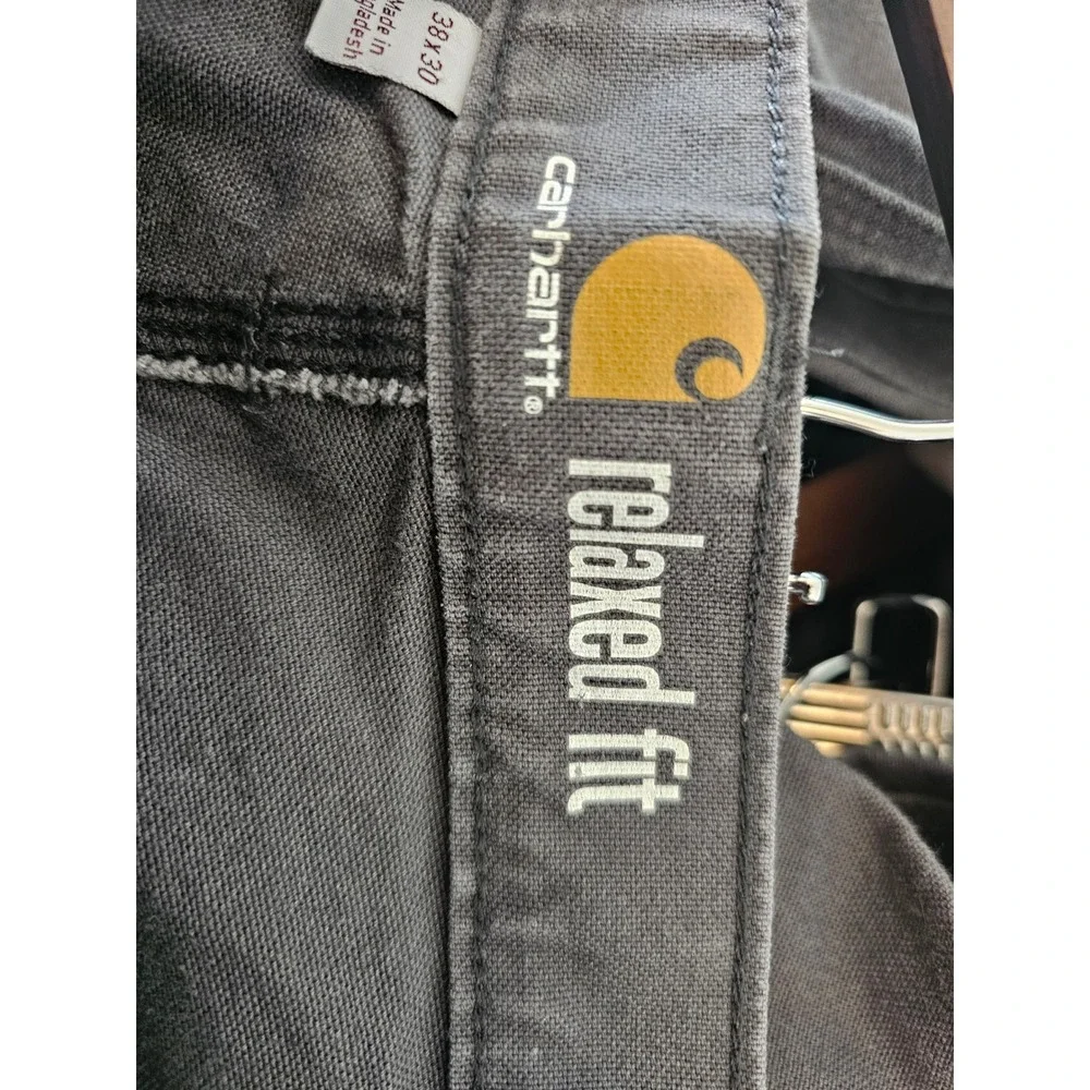 Workwear Carhartt Double Front Utility Pants Mens 38x30 Gray Relaxed Fit 103334
